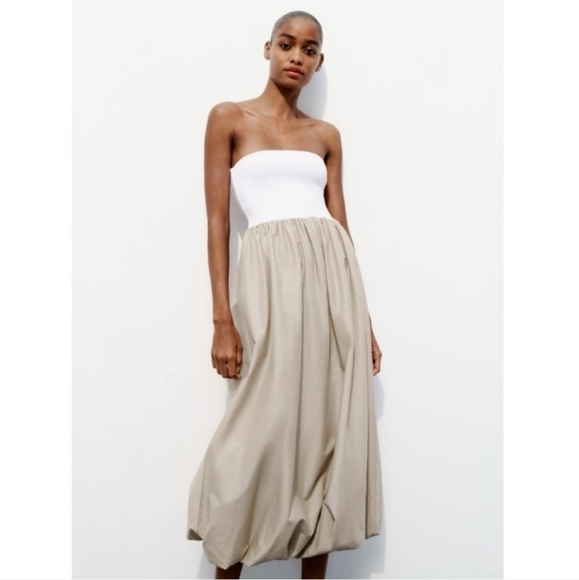 Zara Voluminous Midi Balloon Dress Size S and L - Picture 2 of 15